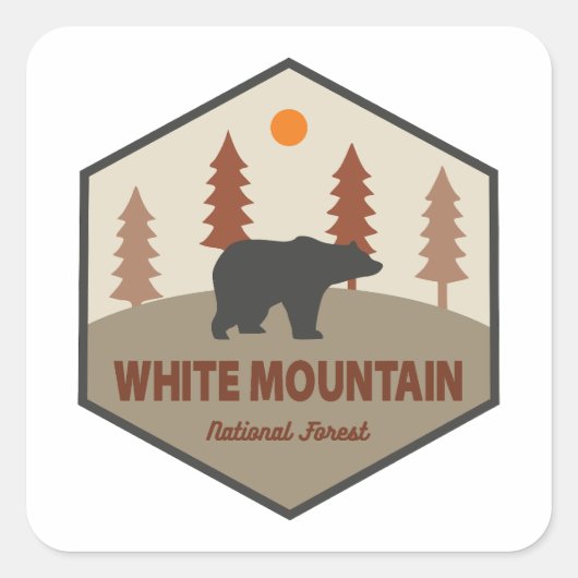 Nationaal Beer voor het bos van White Mountain Vierkante Sticker (Voorkant)