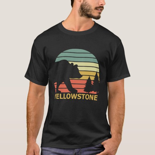 Nationaal Beer Yellowstone Retro T-shirt (Voorkant)