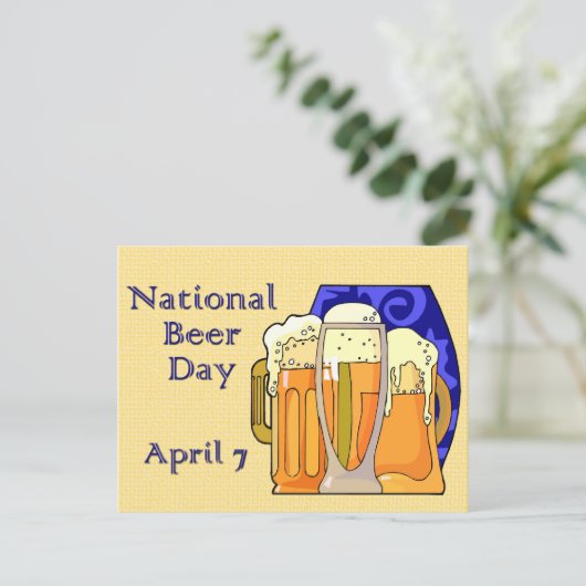 Nationaal Bier Dag 7 April Briefkaart (Staand voorkant)