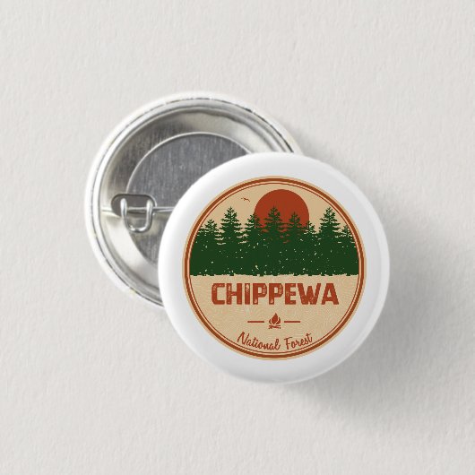 Nationaal bos Chippewa Ronde Button 3,2 Cm (Voorkant /achterkant)