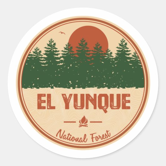 Nationaal bos El Yunque Ronde Sticker (Voorkant)
