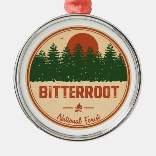 Nationaal bos met bitterwortel metalen ornament (Voorkant)