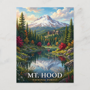 Nationaal bos Mt. Hood Schitterend berglandschap Briefkaart