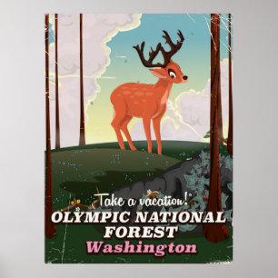 Nationaal Bos-reisposter van de Verenigde Staten Poster