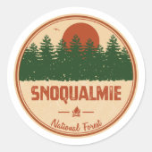 Nationaal bos Snoqualmie Ronde Sticker (Voorkant)