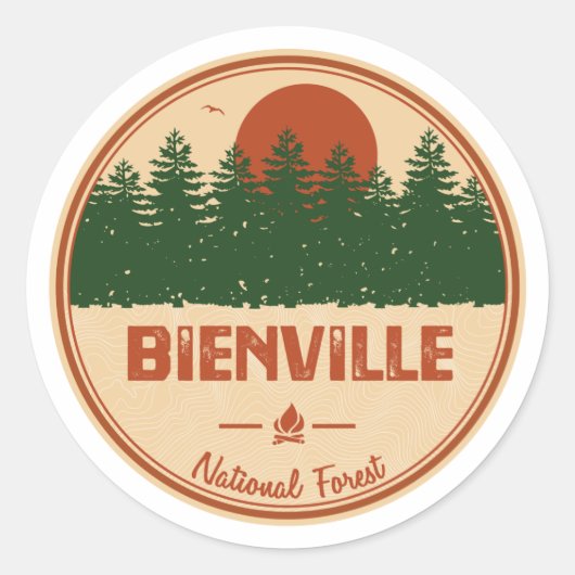 Nationaal bos van Bienville Ronde Sticker (Voorkant)