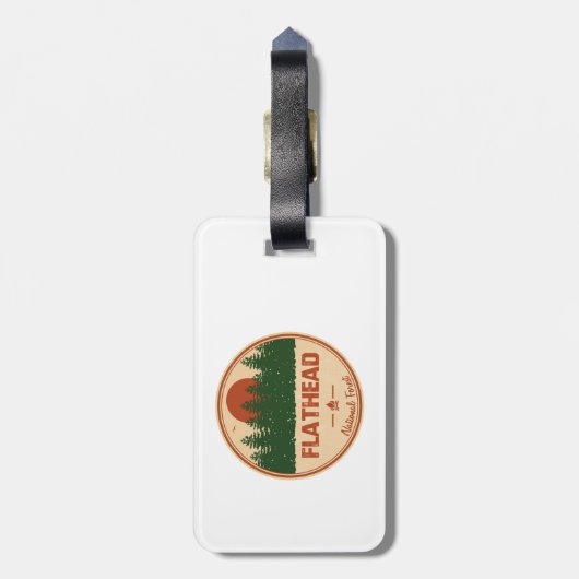 Nationaal bos van Flathead Bagagelabel (Achterkant verticaal)