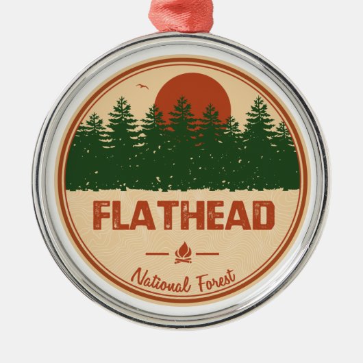 Nationaal bos van Flathead Metalen Ornament (Voorkant)