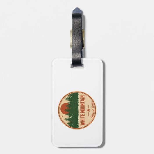 Nationaal bos van het witte gebergte bagagelabel (Achterkant verticaal)