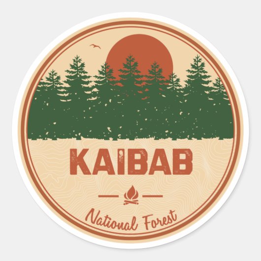 Nationaal bos van Kaibab Ronde Sticker (Voorkant)