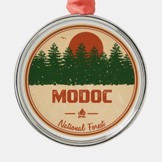 Nationaal bos van Modoc Metalen Ornament (Voorkant)