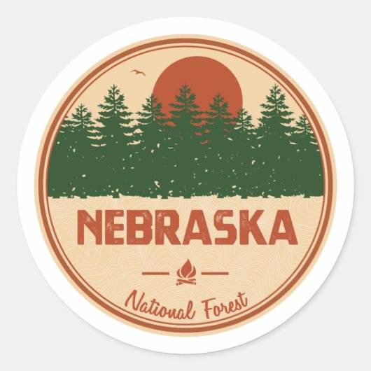 Nationaal bos van Nebraska Ronde Sticker (Voorkant)