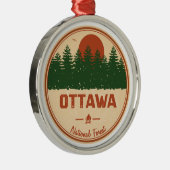 Nationaal bos van Ottawa Metalen Ornament (Rechts)
