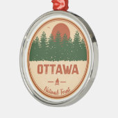 Nationaal bos van Ottawa Metalen Ornament (Links)