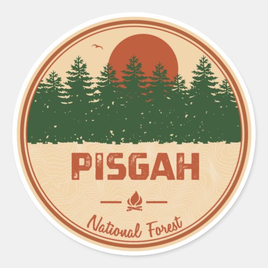 Nationaal bos van Pisgah Ronde Sticker (Voorkant)