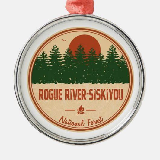 Nationaal bos van Rogue River-Siskiyou Metalen Ornament (Voorkant)