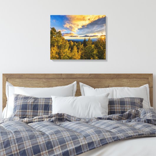 Nationaal bos van Santa Fe op zonsondergang in het Canvas Afdruk (Insitu (Slaapkamer))