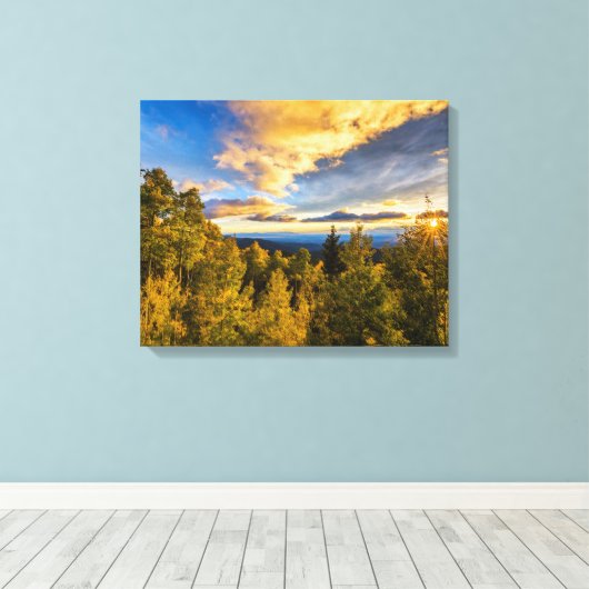 Nationaal bos van Santa Fe op zonsondergang in het Canvas Afdruk (Insitu (Houten vloer))