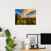 Nationaal bos van Santa Fe op zonsondergang in het Poster (Thuiskantoor)