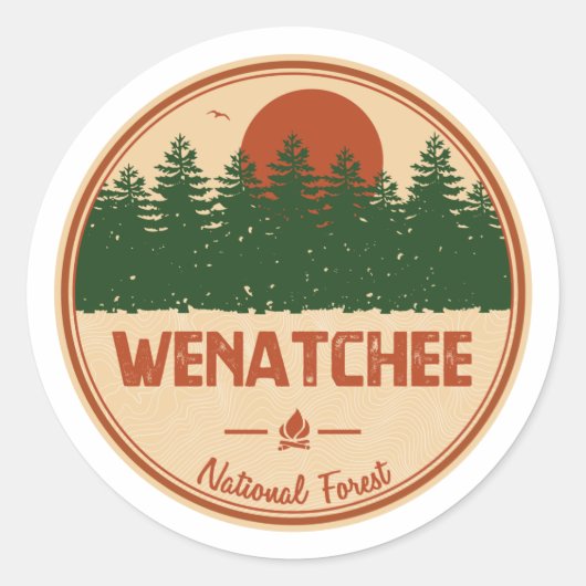 Nationaal bos van Wenatchee Ronde Sticker (Voorkant)