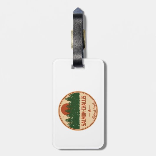 Nationaal bos voor zalm-Challis Bagagelabel (Achterkant verticaal)