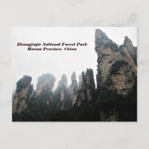 Nationaal bospark Zhangjiajie, Hunan China Briefkaart