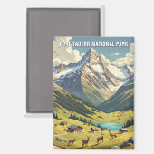 Nationaal Briefkaart Hohe Tauern Magneet (Voorkant / Achterkant)