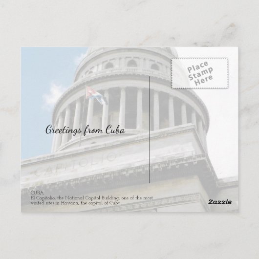 Nationaal Capitolgebouw Havana Cuba Briefkaart (Achterkant)