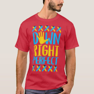 Nationaal downsyndroom bewustzijn onderaan rechts t-shirt