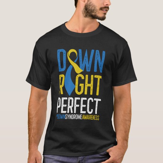 Nationaal downsyndroom bewustzijn onderaan rechts  t-shirt (Voorkant)
