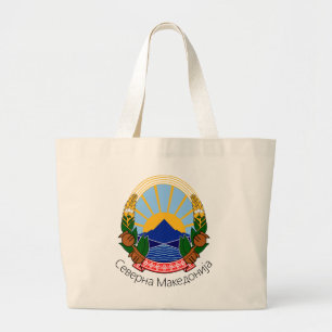 Nationaal Embleem Noord-Macedonië Grote Tote Bag