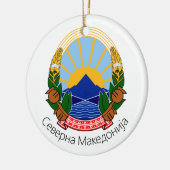 Nationaal Embleem Noord-Macedonië Keramisch Ornament (Links)