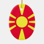 Nationaal Embleem Noord-Macedonië Keramisch Ornament (Voorkant)