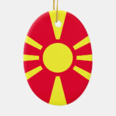 Nationaal Embleem Noord-Macedonië Keramisch Ornament (Achterkant)