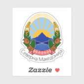 Nationaal Embleem Noord-Macedonië Sticker (Vel)