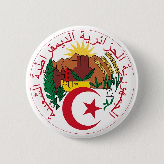 Nationaal embleem van Algerije Ronde Button 5,7 Cm (Voorkant)