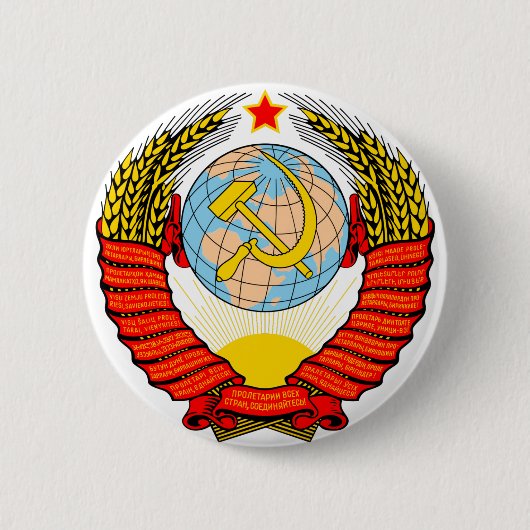 Nationaal Embleem van de Sovjet-Unie Ronde Button 5,7 Cm (Voorkant)