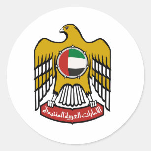 Nationaal Embleem van de Verenigde Arabische Emira Ronde Sticker