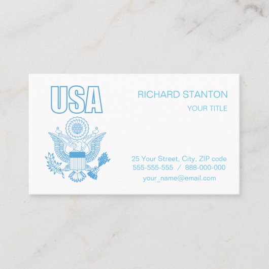 Nationaal embleem van de Verenigde Staten Visitekaartje (Voorkant)