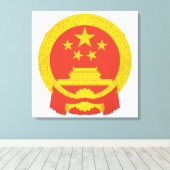 Nationaal Embleem van de Volksrepubliek China Canvas Afdruk (Insitu (Houten vloer))