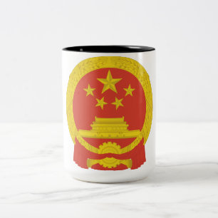 Nationaal Embleem van de Volksrepubliek China Tweekleurige Koffiemok