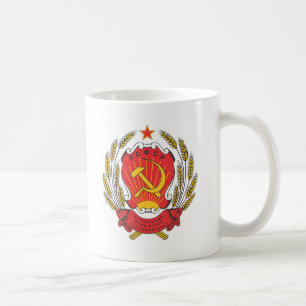 Nationaal embleem van het socialistische Rusland Koffiemok