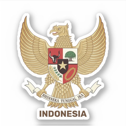 Nationaal Embleem van Indonesië Sticker (Voorkant)