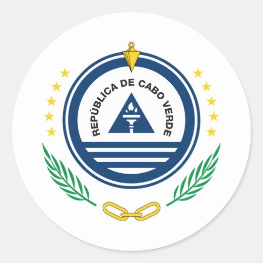 Nationaal embleem van Kaapverdië, Kaapverdië Ronde Sticker (Voorkant)