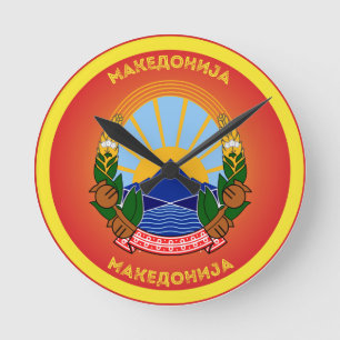 Nationaal embleem van Noord-Macedonië Ronde Klok