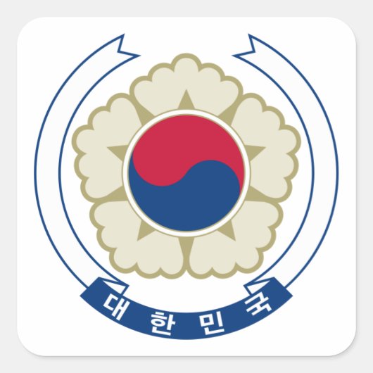 Nationaal Embleem van Zuid-Korea Vierkante Sticker (Voorkant)