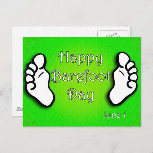 Nationaal ga Blootvoetse Dag 1 Juni Briefkaart (Voorkant / Achterkant)