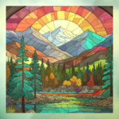 Nationaal Glas in lood Rocky Mountain Raamsticker (Vel 3)