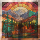 Nationaal Glas in lood Rocky Mountain Raamsticker (Vel 2)