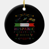 NATIONAAL HISPANIC HERITAGE MAAND ONTWERP KERAMISCH ORNAMENT (Achterkant)